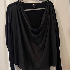 INC International Concepts Charcoal Draped Top